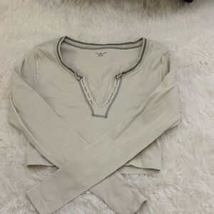 Urban Outfitters Cream Long Sleeve Tee